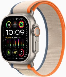 Apple Watch Ultra 2 GPS+Cellular 49mm Titanio con Cinturino Trail Loop M/L Orange Beige
